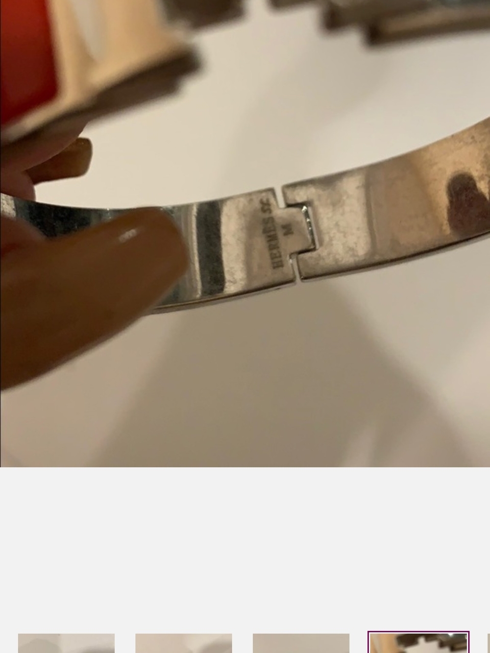 Silver Clic H Narrow Enamel Bracelet - Silver